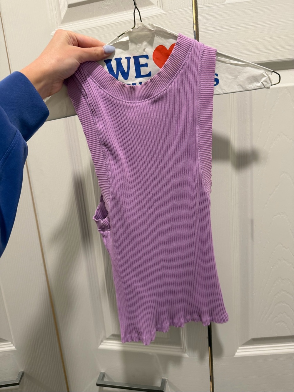 Zara Lilac Ribbed Crewneck Tank